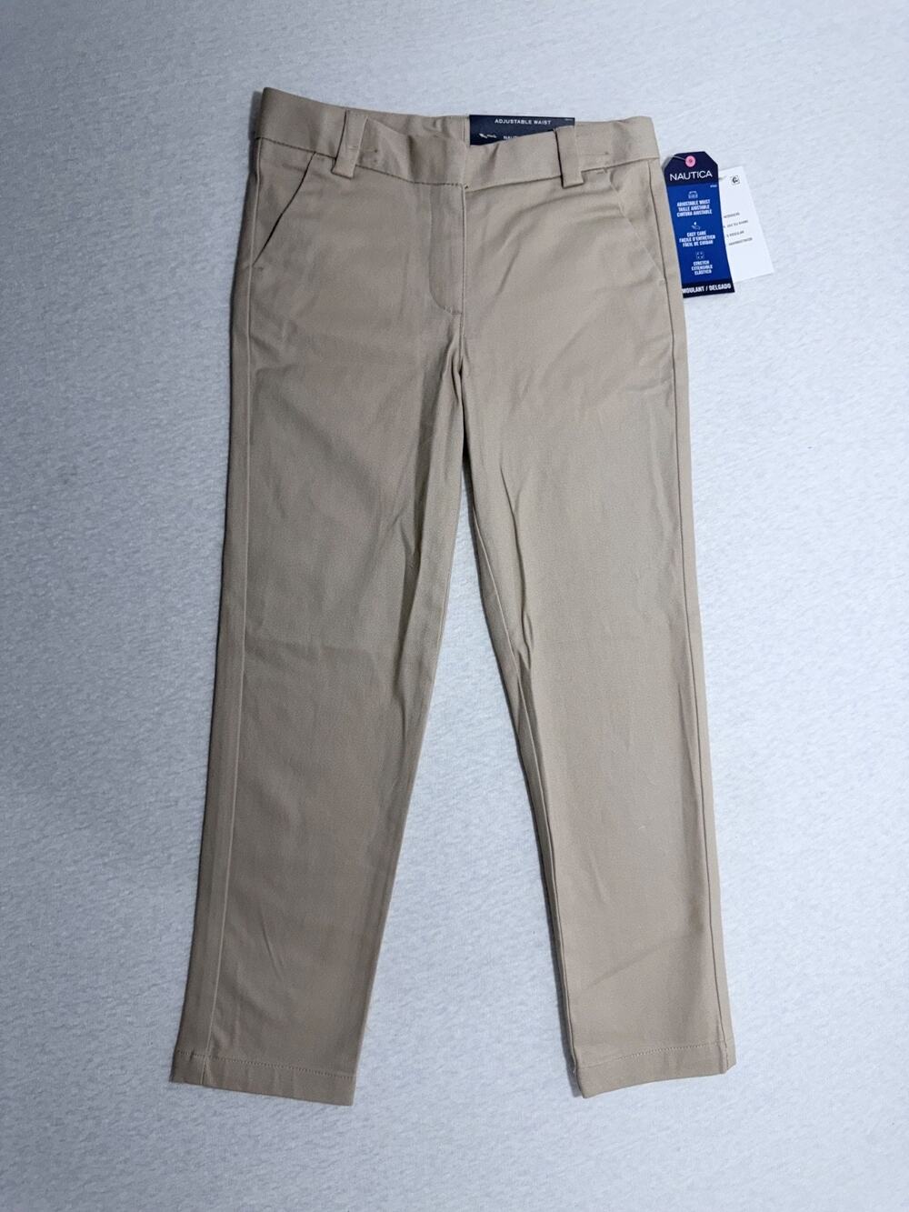 Nautica Girl’s School Uniform Khaki Pants Straight Leg Size 6 Regular Beige